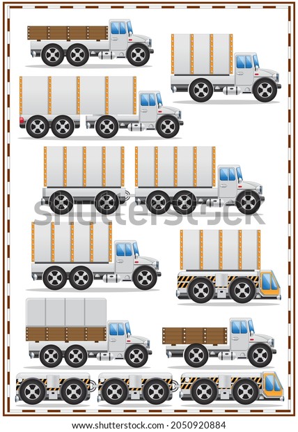 Set of trucks. Isolated on white\
background. Vector\
illustration.