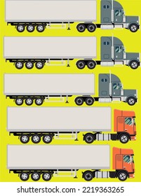 Set of Trucks, veichles, vectorial illustration