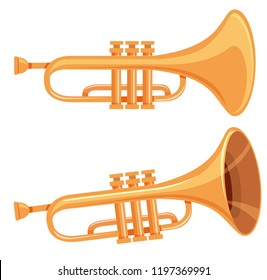 Set of trumpet on white background illustration