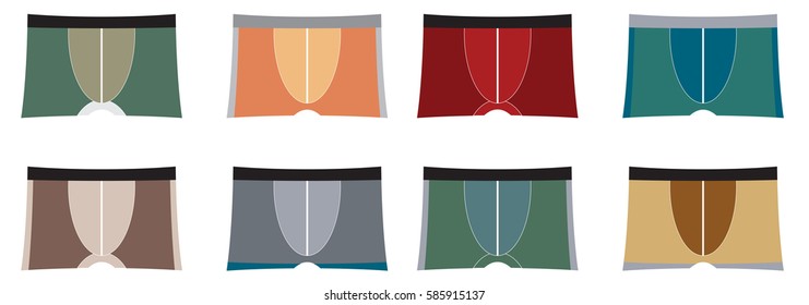 Set of Trunk Men Underwear isolated on white background