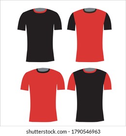 set of tshirt blank template mockup vector design