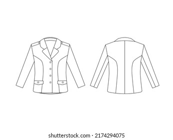 Set Tshirt Blazer Technical Fashion Illustration Stock Vector (Royalty ...