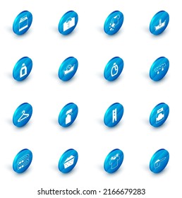 Set T-shirt, Drying clothes, Temperature wash, Bottle for cleaning agent, Hanger wardrobe, Time, Squeeze and  icon. Vector