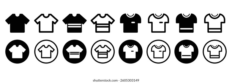 Set of T-shirt icon collection. Shirt, t-shirt, apparel symbol Vector Illustration.
