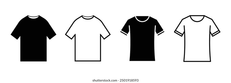 Set of T-shirt icon collection. T-shirt sign and symbol. Vector illustration.
