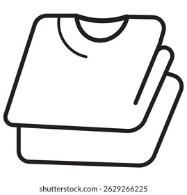 Set of t-shirt icon. Flat and line art style. Black and white illustration design eps10 
