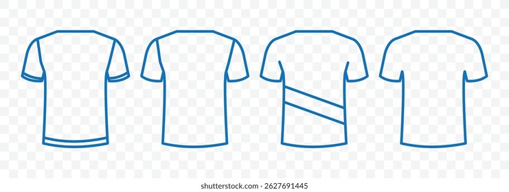 Set of T-shirt icon vector. Clothing sign. Man or woman Shirt. T-shirt line icons set. Vector illustrator