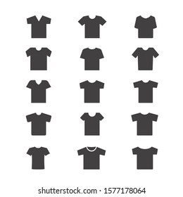 Set of T-shirt icon vector. Linear style sign for mobile concept and web design. T-shirt symbol illustration.