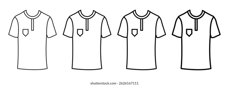Set of T-shirt icon vector. Unisex apparel vector symbol. fashion clothing symbol. Clothing, fashion, apparel. Vector illustration.
