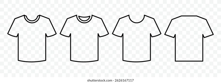 Set of T-shirt icon vector. Unisex apparel vector symbol. fashion clothing symbol. Clothing, fashion, apparel. Vector illustration.
