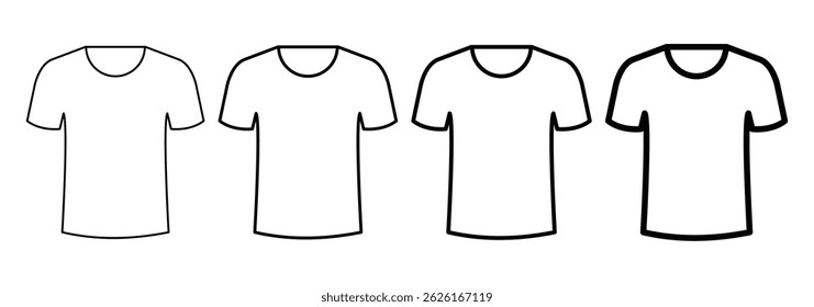 Set of T-shirt icon vector. Unisex apparel vector symbol. fashion clothing symbol. Clothing, fashion, apparel. Vector illustration.
