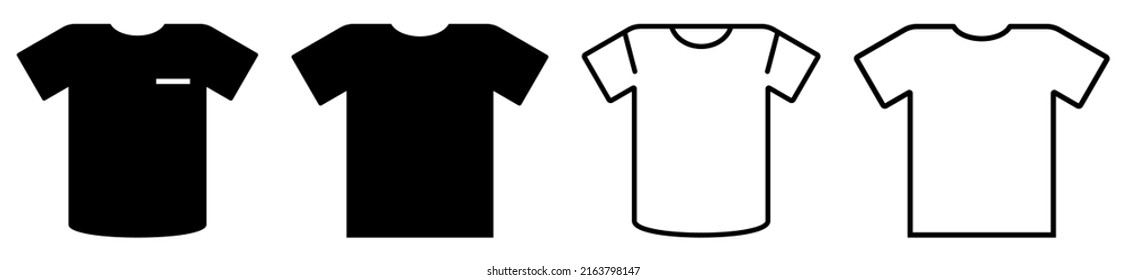 Set of t-shirt icons. Flat and line art style. Symbol for website design, logo, app, UI. Vector illustration, EPS10