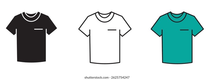 Set of t-shirt icons. Shirt, t-shirt, apparel store. T-shirt design template. eps 10