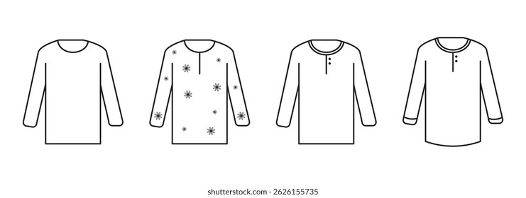 Set of tshirt icons. Shirt, tshirt, apparel store. Tshirt design template. Vector illustration.