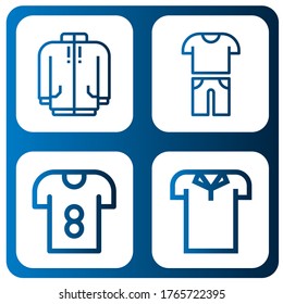 Set of tshirt icons. Such as Long sleeve, Casual, T shirt, Polo shirt , tshirt icons