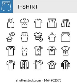 Set of t-shirt icons such as Skirt, Undershirt, Shirt, Tshirt, Shirts, Sleeveless shirt, Polo shirt, Baby clothes, T Cardigan, Sport , t-shirt