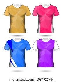 Set of  t-shirt layout design poly template and polo shirt vector illustration 