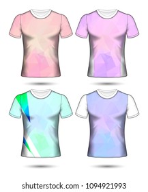 Set of  t-shirt layout design poly template and polo shirt vector illustration 