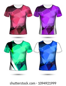 Set of  t-shirt layout design poly template and polo shirt vector illustration 
