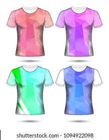 Set of  t-shirt layout design poly template and polo shirt vector illustration 