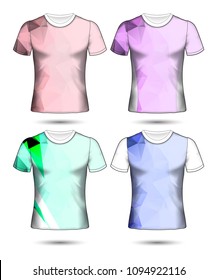 Set of  t-shirt layout design poly template and polo shirt vector illustration 