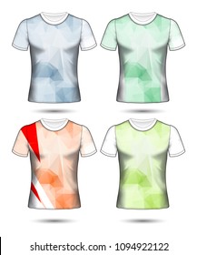 Set of  t-shirt layout design poly template and polo shirt vector illustration 