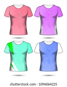 Set of  t-shirt layout design poly template and polo shirt vector illustration 
