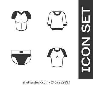 Set T-shirt, Men underpants and Sweater icon. Vector