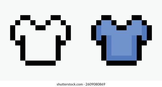 set T-shirt pixel art icon vector illustration.