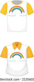 Set of t-shirt and polo shirt with same pattern illustration
