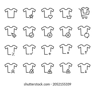 Set of T-shirt Related Vector Line Icons