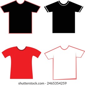 Set of tshirt template illustrations