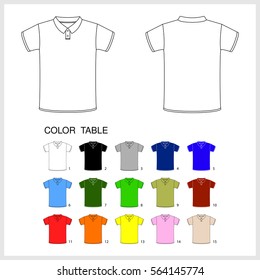 Set Tshirts Different Colors Tshirt Polo Stock Vector (Royalty Free ...