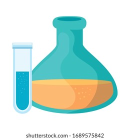 set of tube test laboratory isolated icon vector illustration design