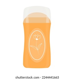Set of tubes organic cosmetics. Collection of flowers, leaves and skincare. Vector illustration