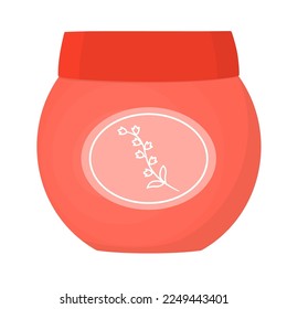 Conjunto de tubos cosméticos orgánicos. Colección de flores, hojas y cuidado de la piel. Ilustración del vector