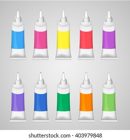 A set of tubes of paint. Vector illustration
