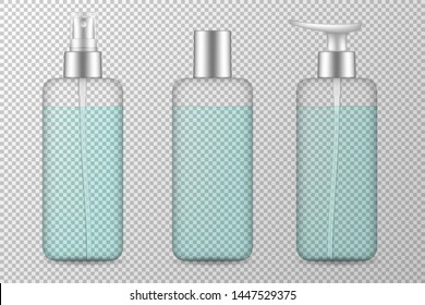 Set of tubes template for cosmetics, cream or medical ointment. Realistic vector mockup isolated on transparent background. Clear plastic and frosted glass.