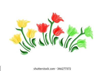 Set of tulips. Vector illustration