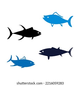 Logo del grupo de peces del atún, inspiración en el diseño del logo del marisco