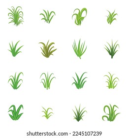 Set of Turf Flat Vector Designs 

