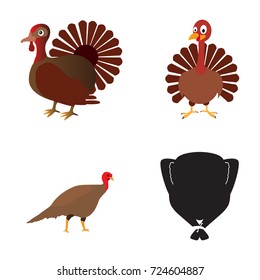 Set of turkey icons on a white background, Vector illustration