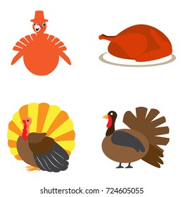 Set of turkey icons on a white background, Vector illustration