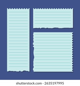 Set of turn ripped paper