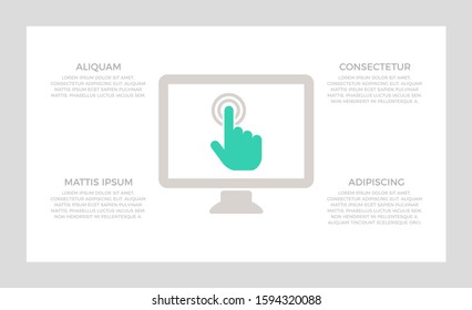 Set of turquoise elements for infographic presentation slides with charts, graphs, steps