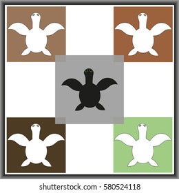 set of Turtle icons vector