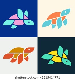 Set of Turtle logo. Icon design. Template elements