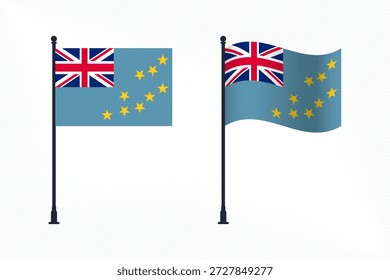 Conjunto de banderas de Tuvalu aisladas para la celebración del Día de la Independencia