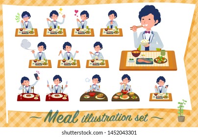 A set of tuxedo man about meals.Japanese and Chinese cuisine, Western style dishes and so on.It's vector art so it's easy to edit.
