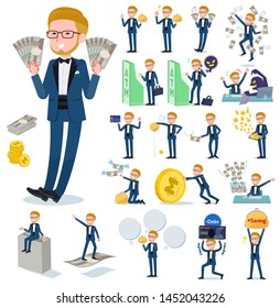 A set of tuxedo man with concerning money and economy.There are also actions on success and failure.It's vector art so it's easy to edit.
